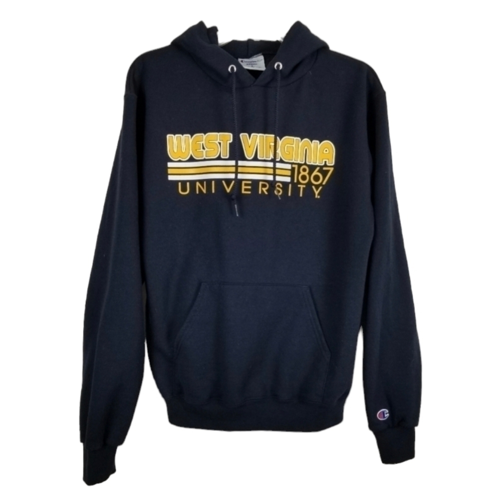 West Virginia University Hoodie Sweatshirt Pull Over Graphic Pockets Heavy Blend